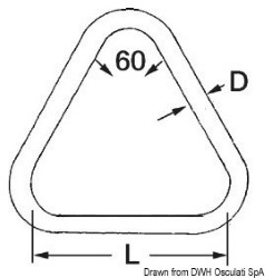 SS триъгълник пръстен 5x30 мм